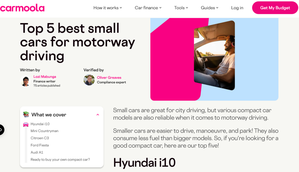 Top 5 best small cars for motorway driving Top 5 best small cars for motorway driving